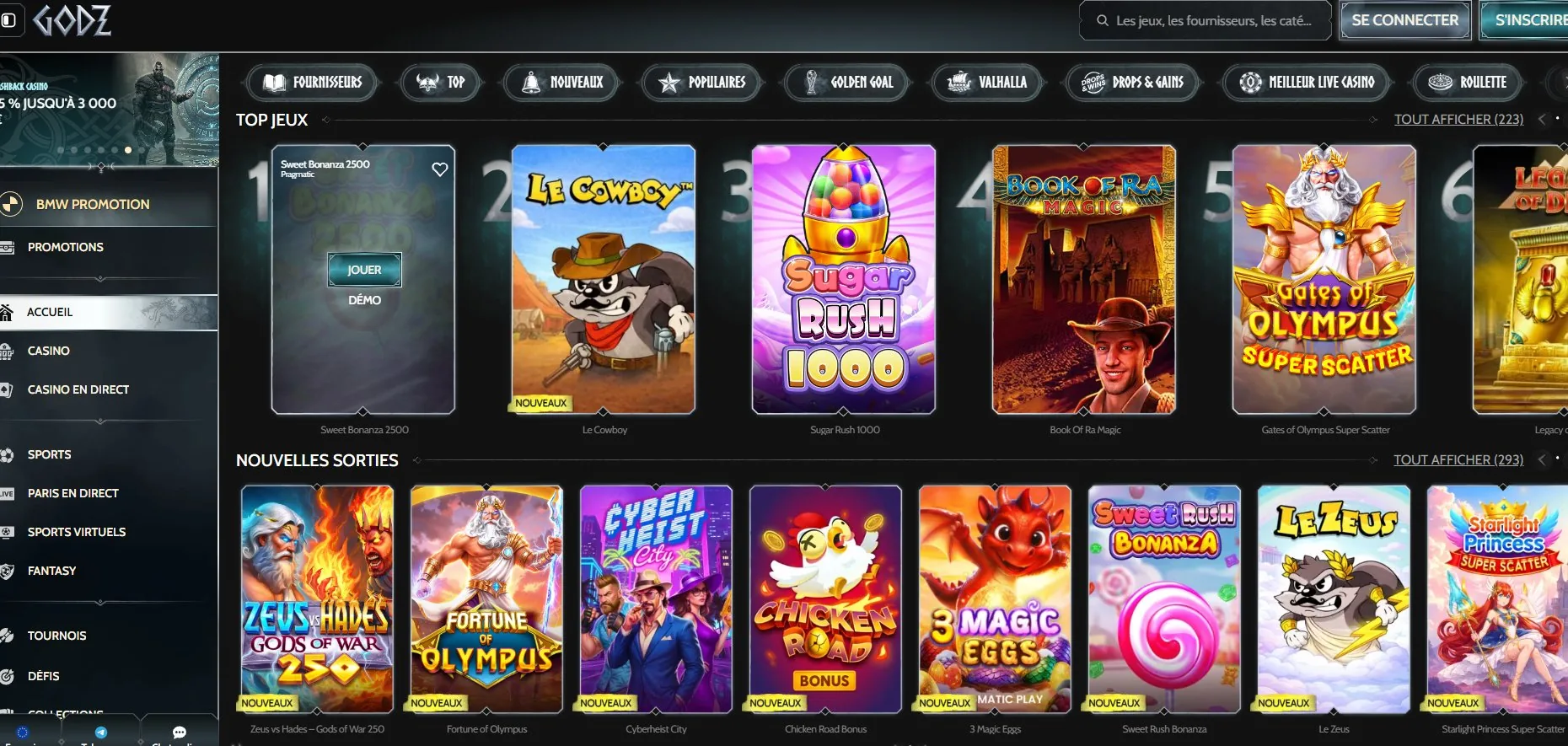 Jeux Godz Casino